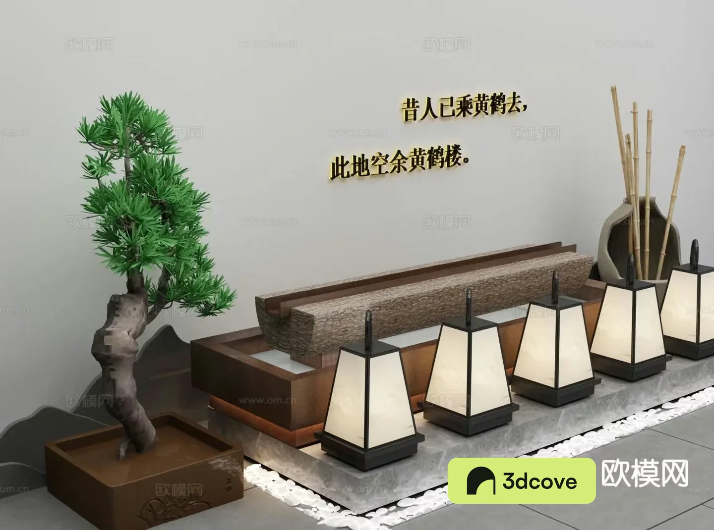 New Chinese style interior landscape sketch