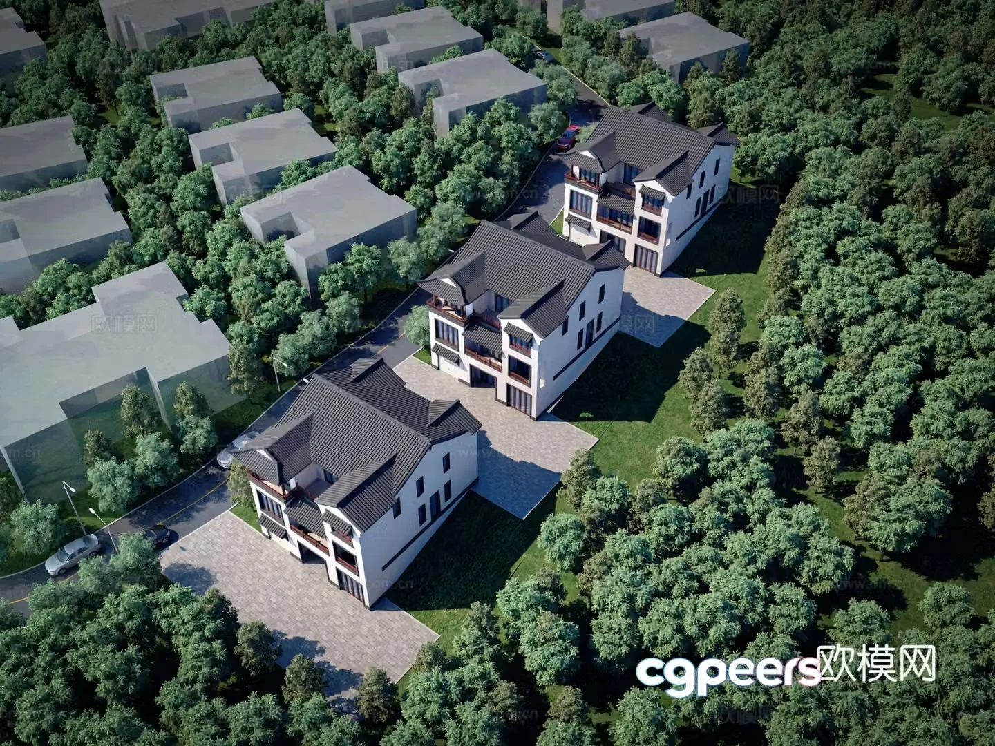New Chinese style villa 3D model