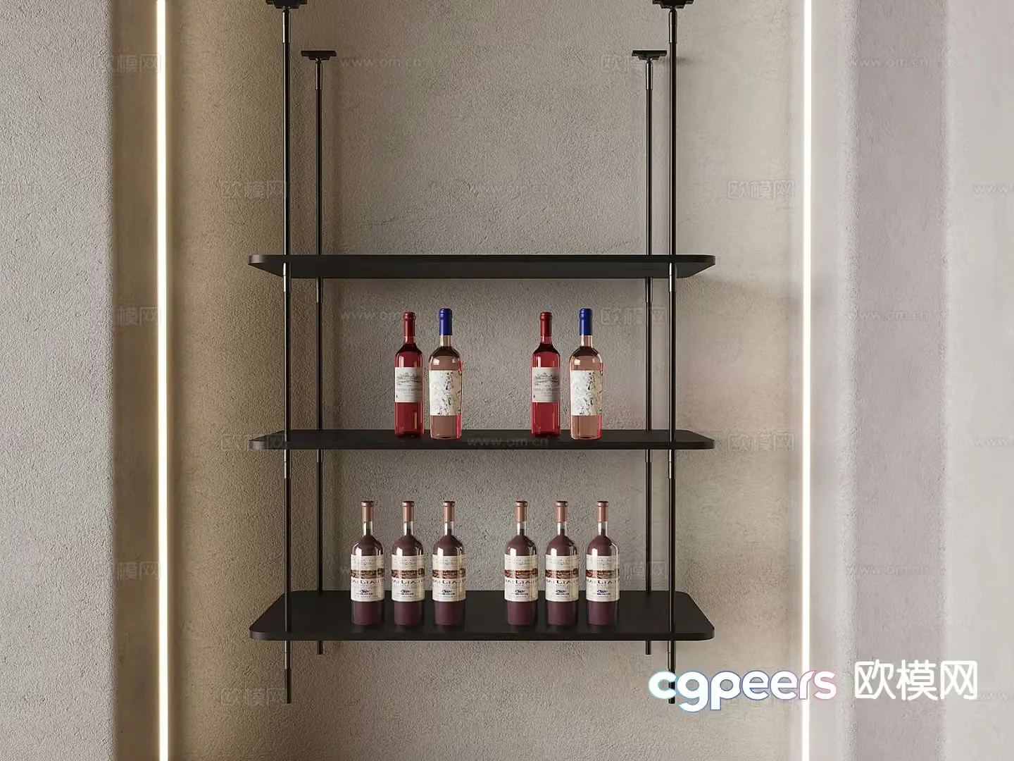 Iron wine rack 3d model