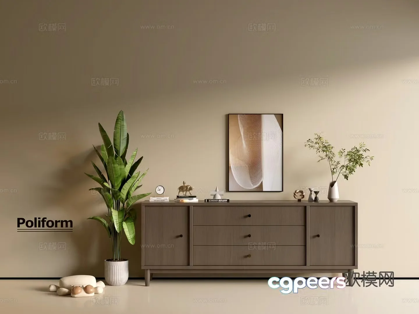 Modern wood grain cabinet ins wind minimalist wind cabinet whole cabinet sideboard balcony cabinet storage 3D model