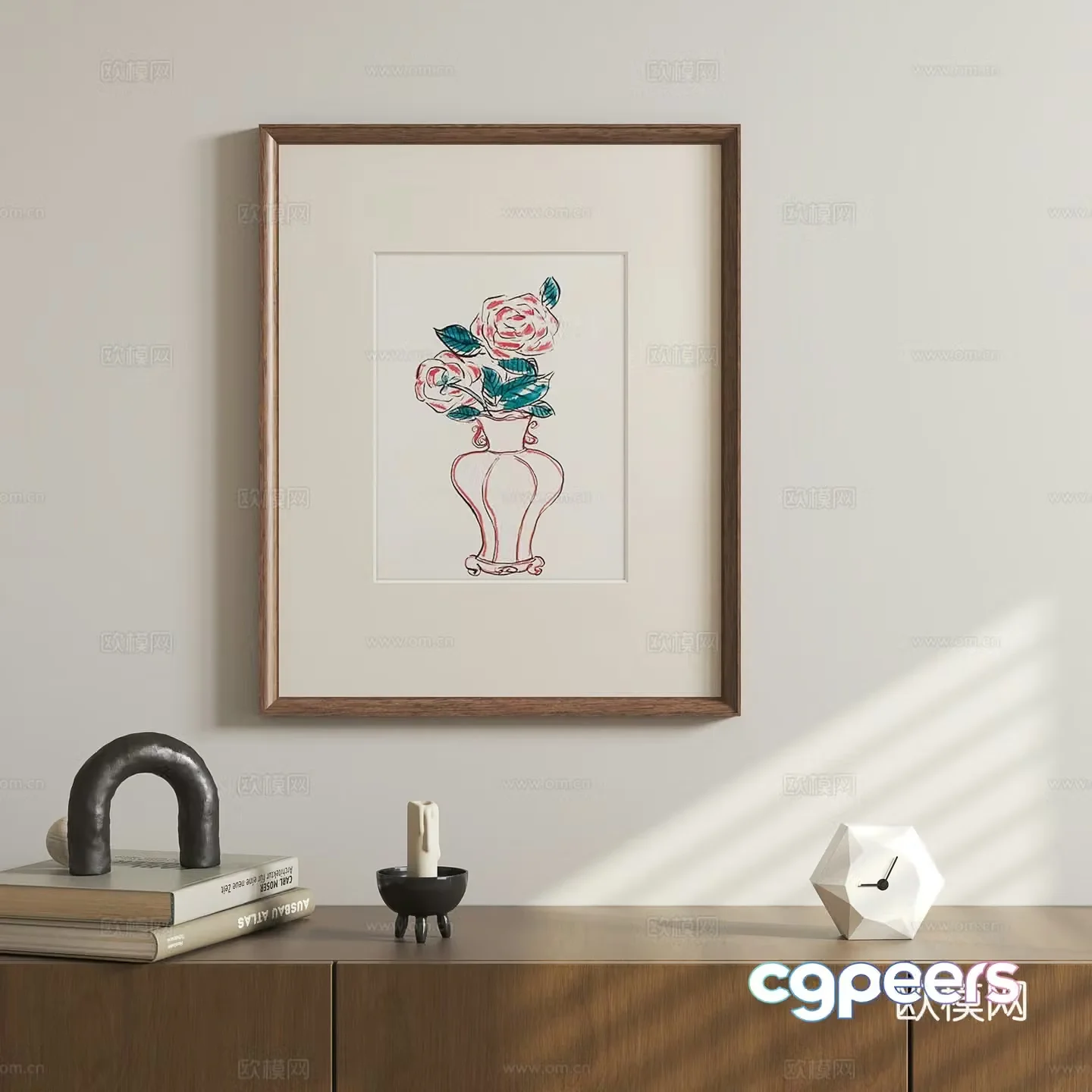 French retro hanging painting hand-painted 3D model