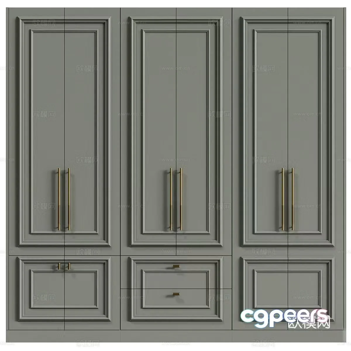 Modern neoclassical wardrobe 3d model