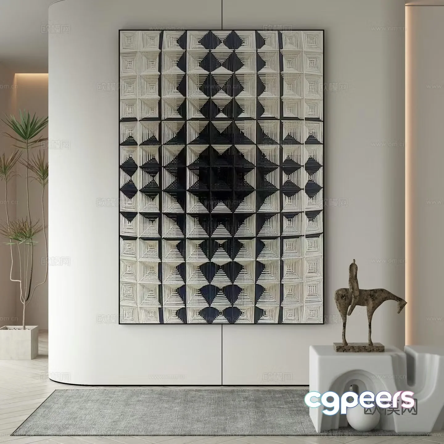 Wasabi hanging painting oil painting 3d model