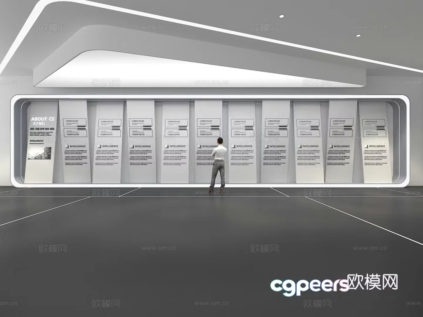 Cultural wall Corporate culture wall Display wall Theme wall Exhibition hall Campus culture Corridor 3D model