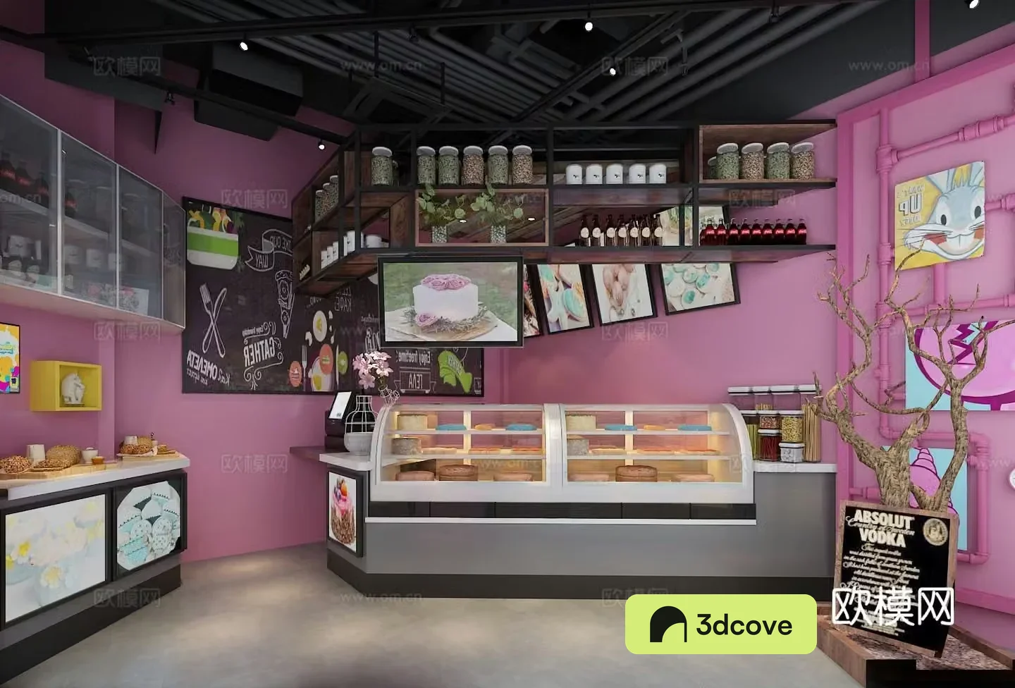 Modern bakery cake shop