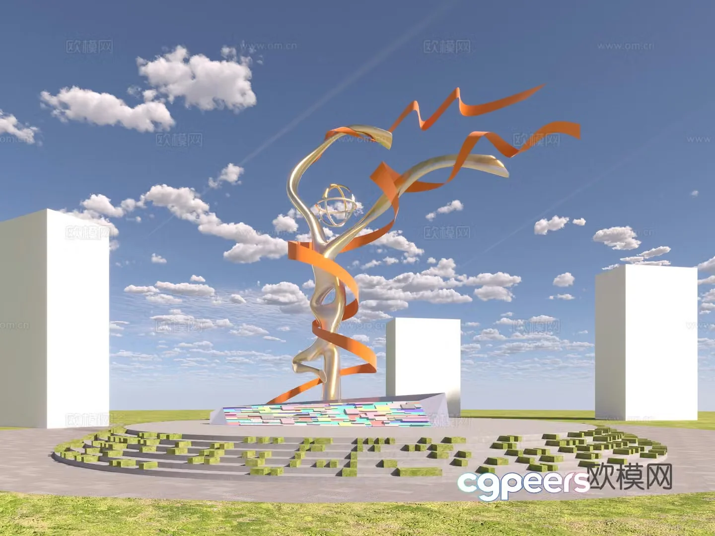 Art sculpture city landscape sculpture 3D model