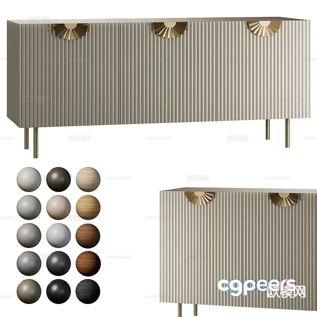 Modern side cabinet entrance cabinet 3d model