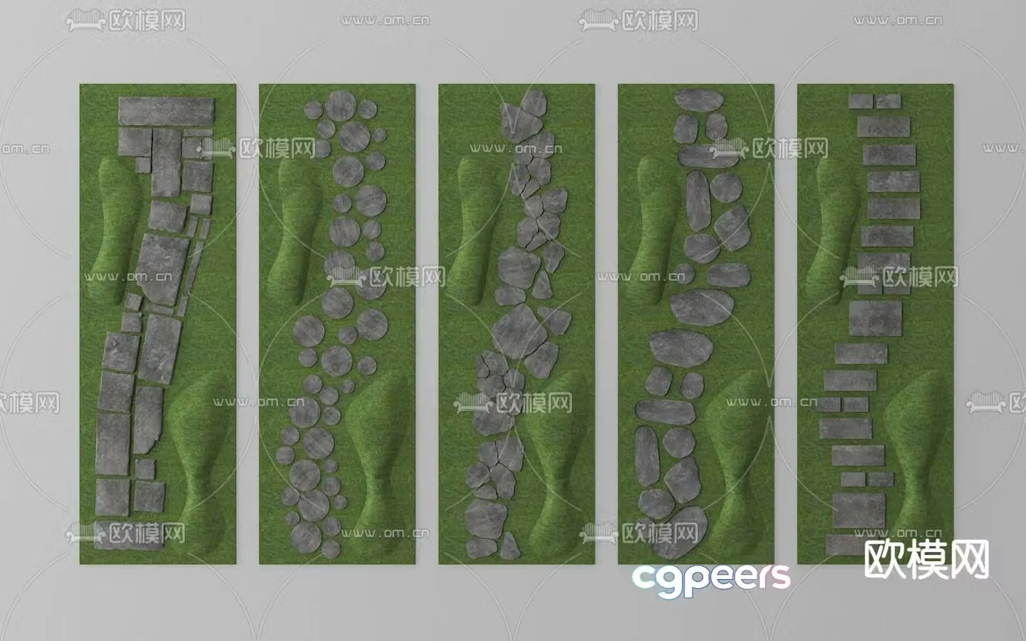 Landscape steps bluestone road courtyard gravel road 3D model