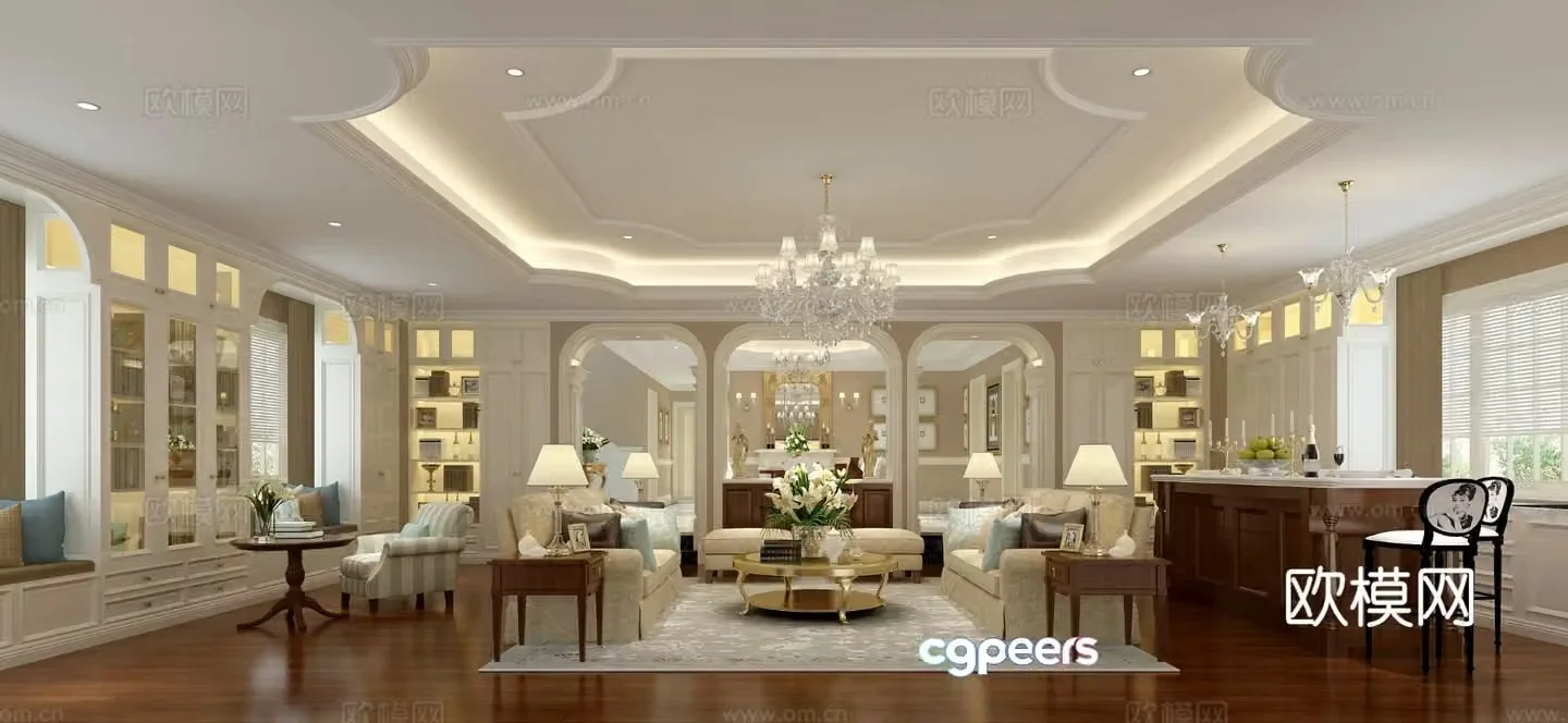European style restaurant 3d model