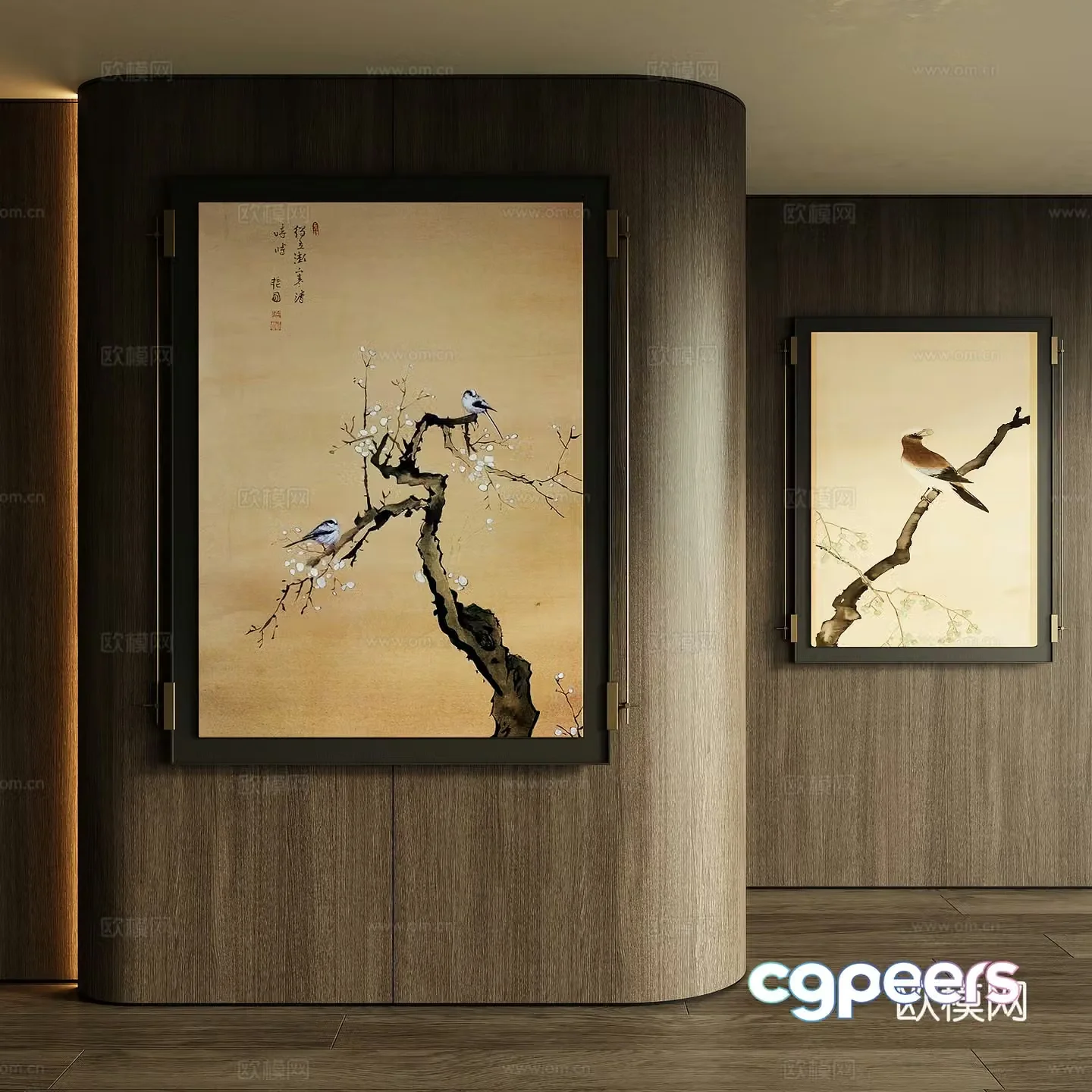 New Chinese style decorative painting 3D model