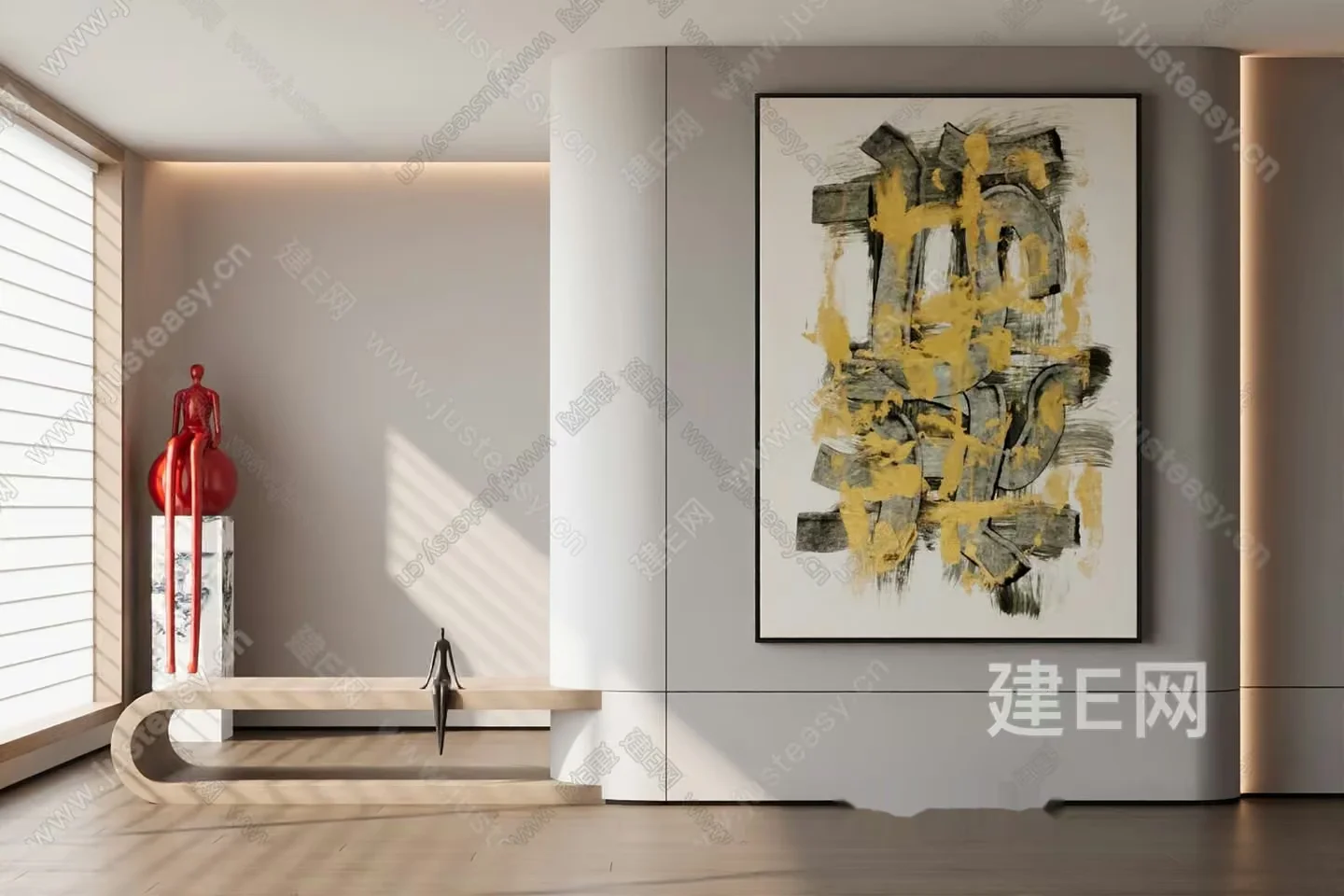 Modern Art Room 3D Model – 9852 – VRAY Render