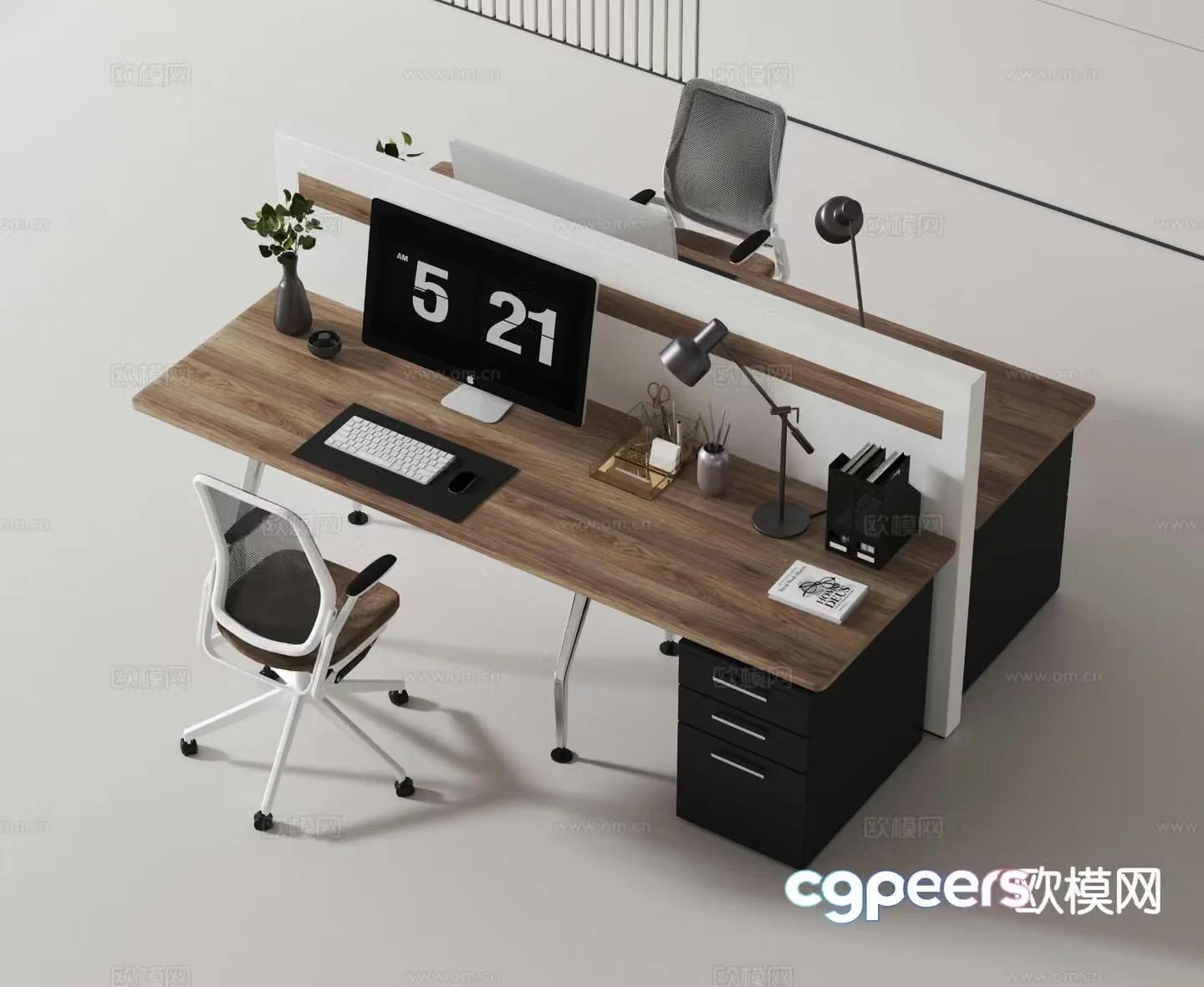 Modern card desk office chair 3d model