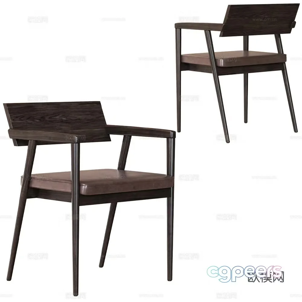 Modern Italian wooden single chair 3d model