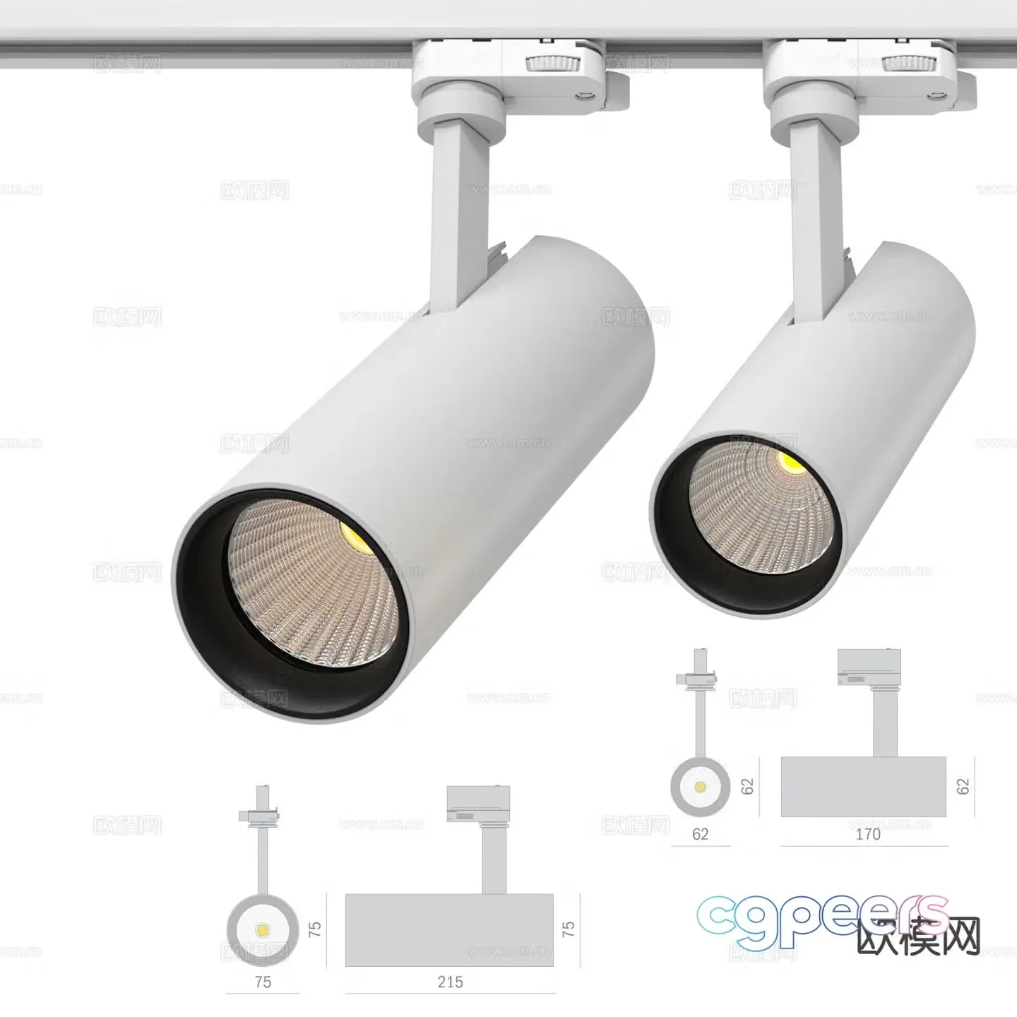Surface mounted downlight spotlight turn signal 3D model