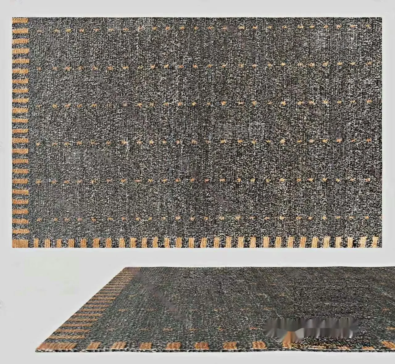 Gray Rug With Tan Border 3D Model – 20627 – CORONA Render