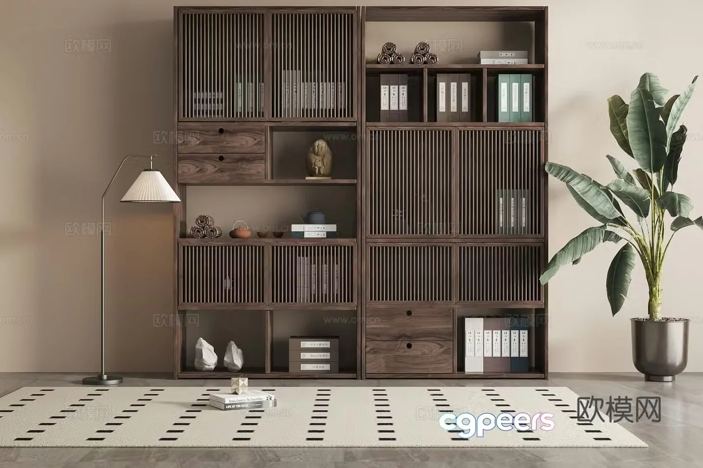 New Chinese style 3D model of Bo Gu shelf
