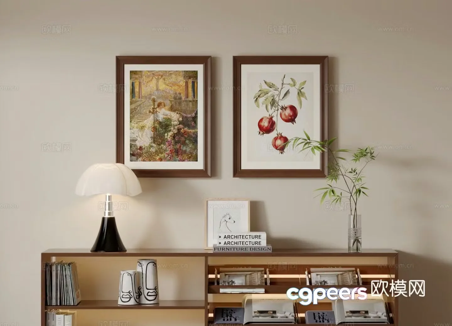 French hanging painting oil painting decorative painting 3D model