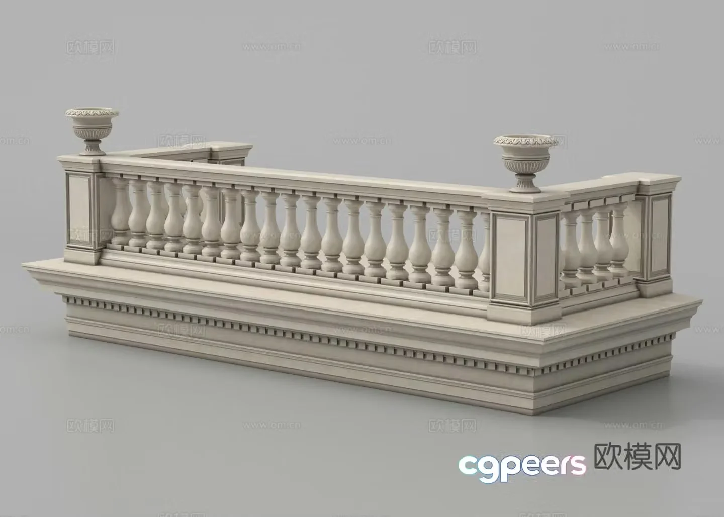 Balcony railing Gypsum railing Fence 3d model