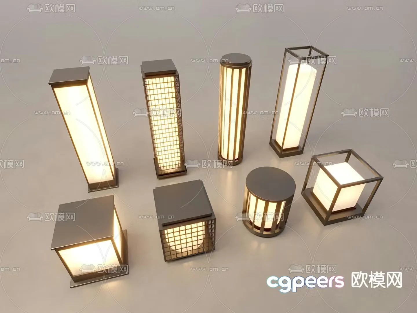 Outdoor lights landscape lights lawn lights lawn street lights 3d model
