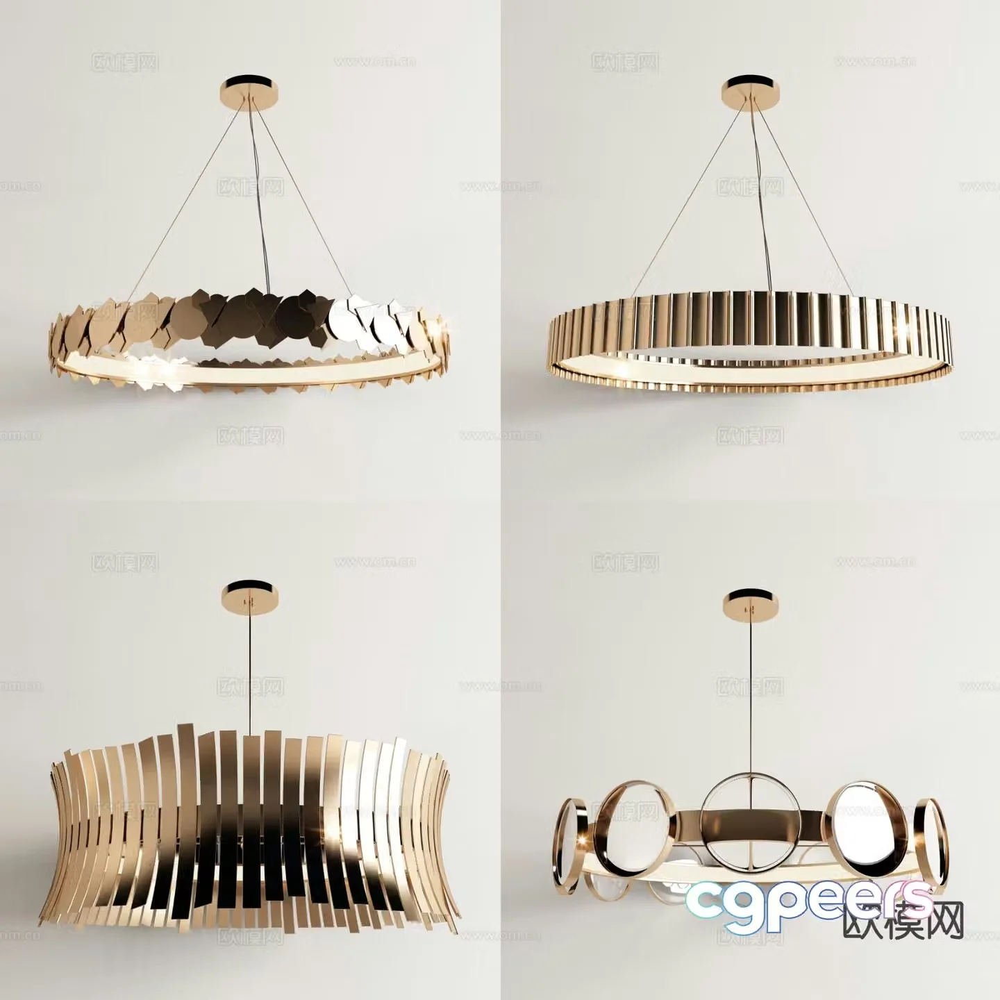 Modern chandelier metal chandelier 3d model