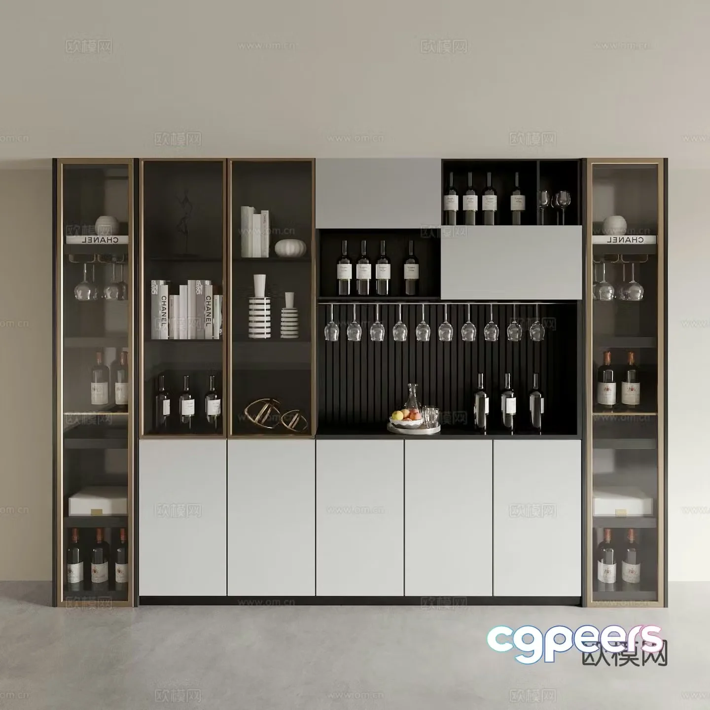 Modern wine cabinet sideboard 3d model