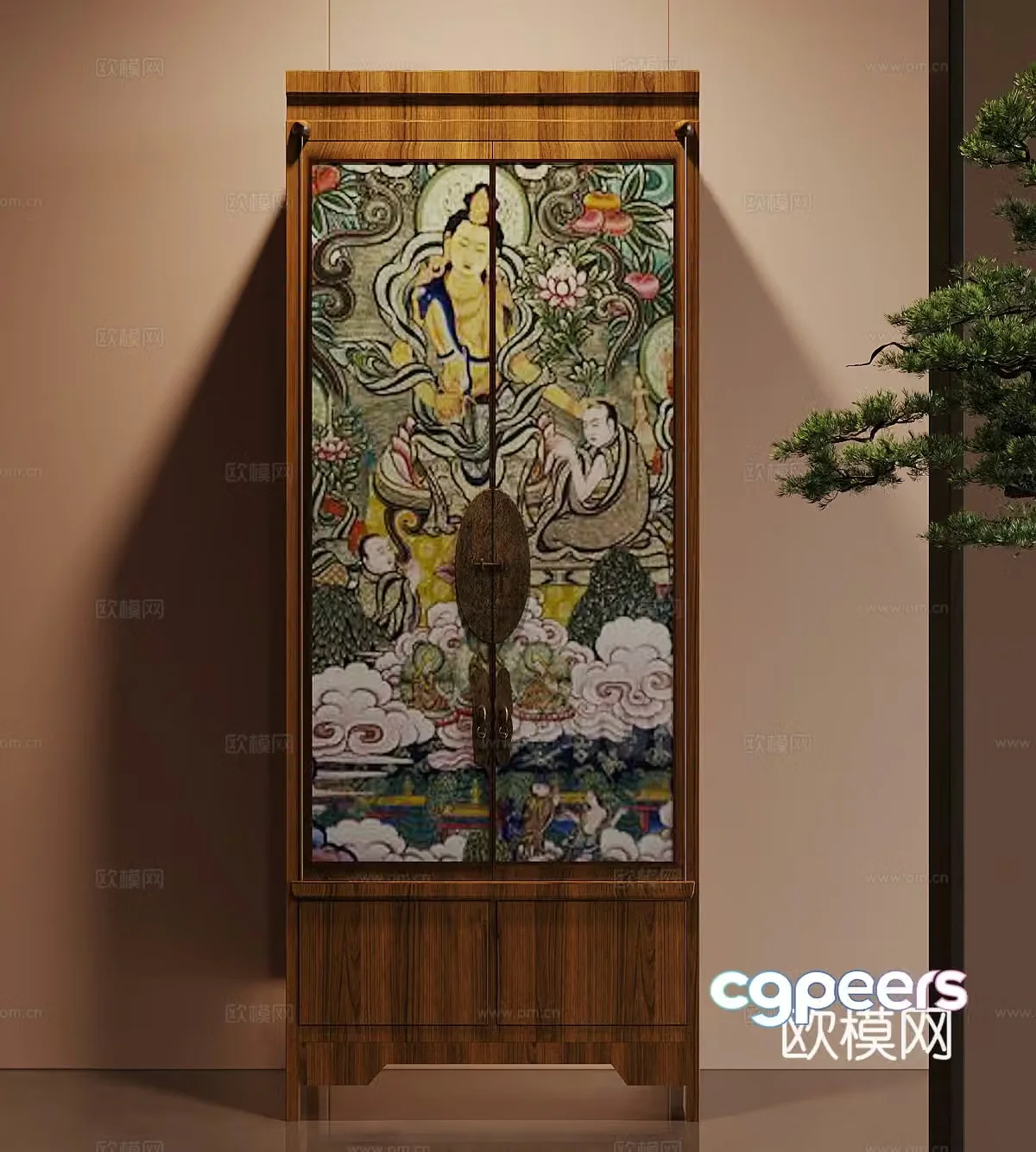 Porch Cabinet New Chinese style porch Cabinet 3D model