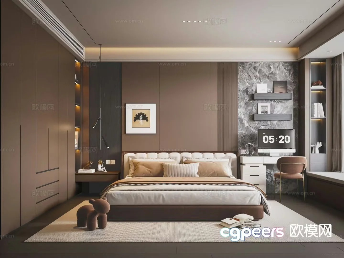 Italian style bedroom master bedroom 3d model