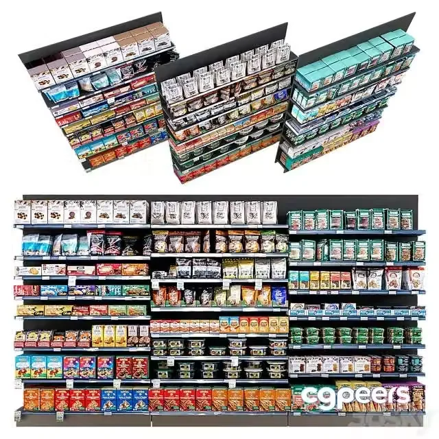 3ds Max Free – Shelves with goods