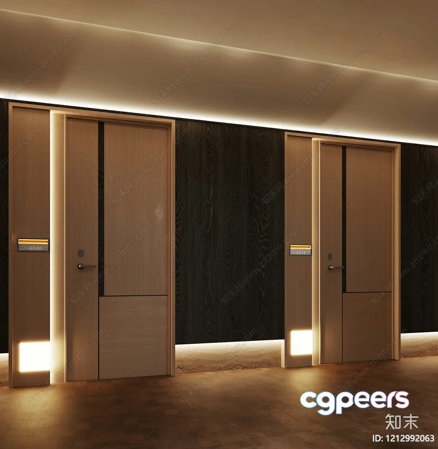 Modern Wooden Doors 3D Model – 3587 – VRAY Render