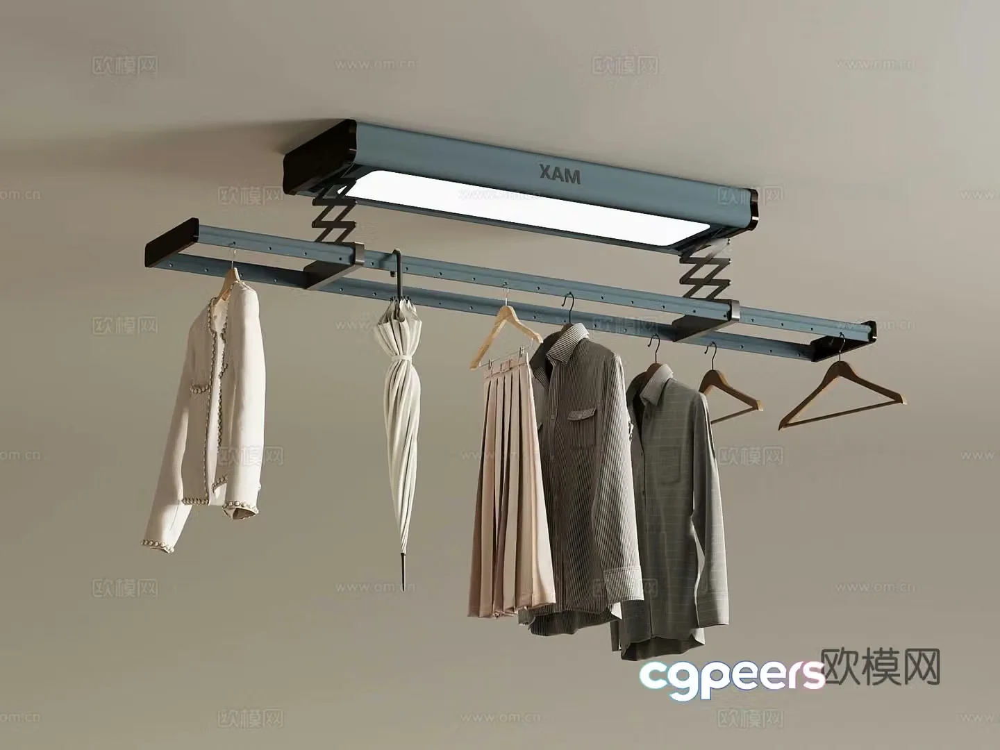 Modern clothes drying hanger 3d model