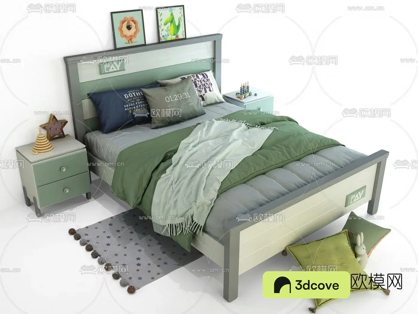 Modern fabric children’s bed