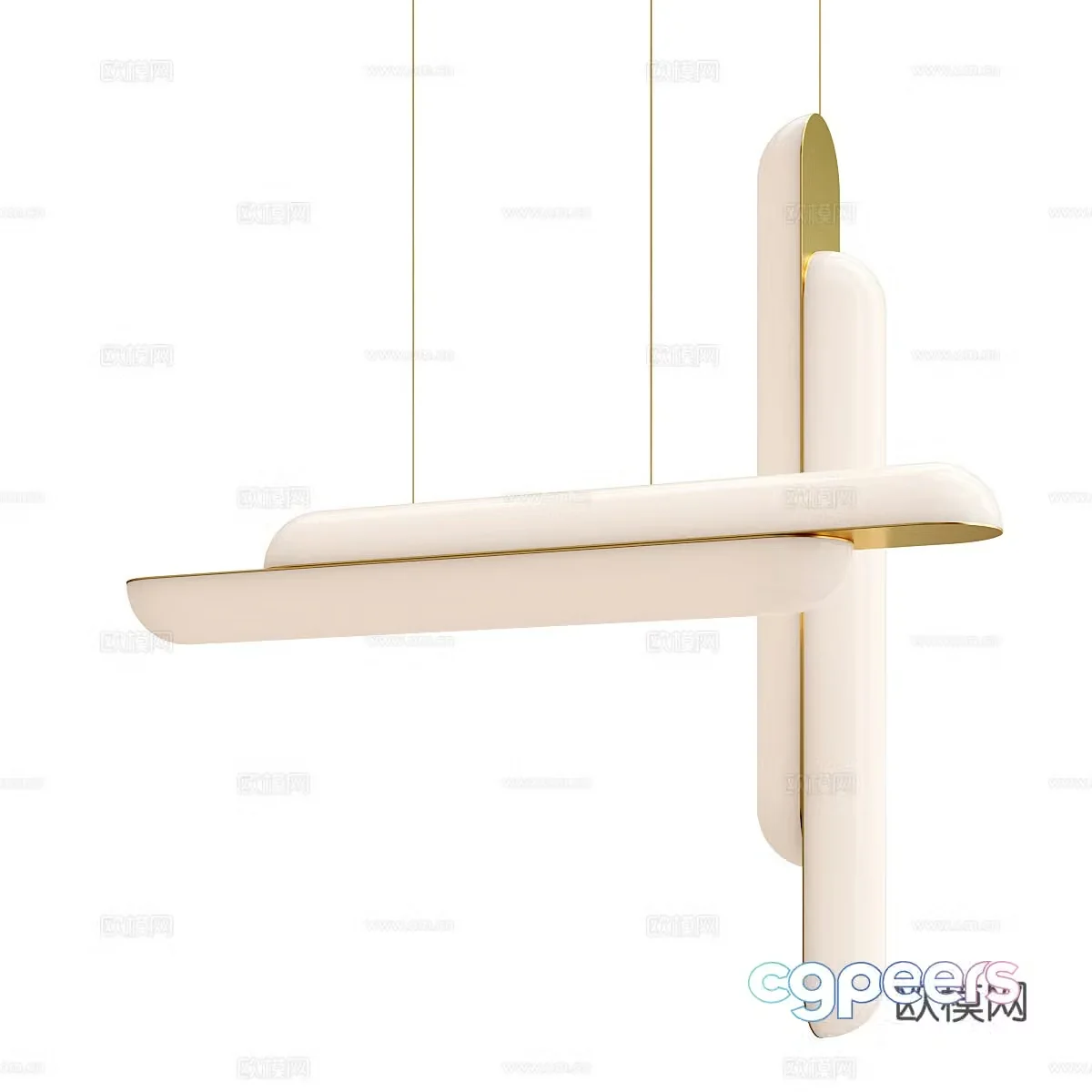 New Chinese style light luxury decorative chandelier 3D model