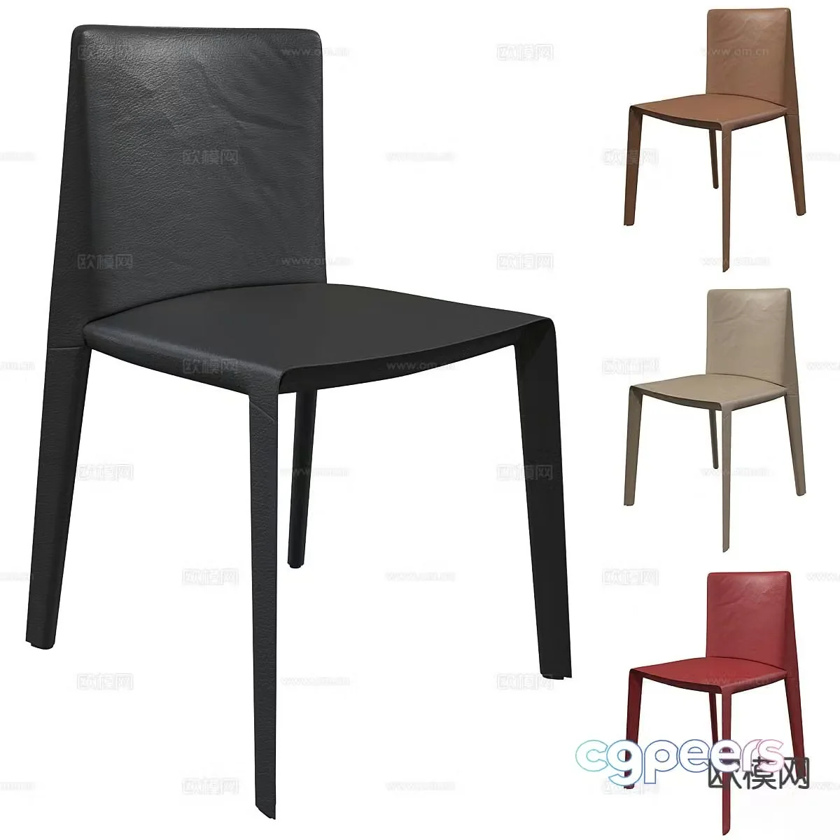 Italian minimalist chair dining chair 3d model
