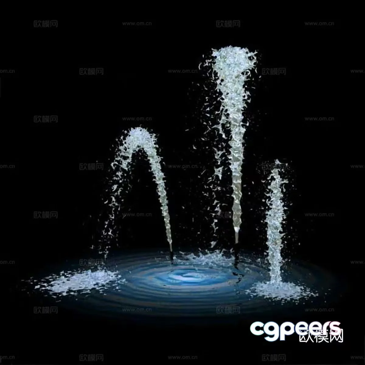 fountain water column water feature water curtain 3d model