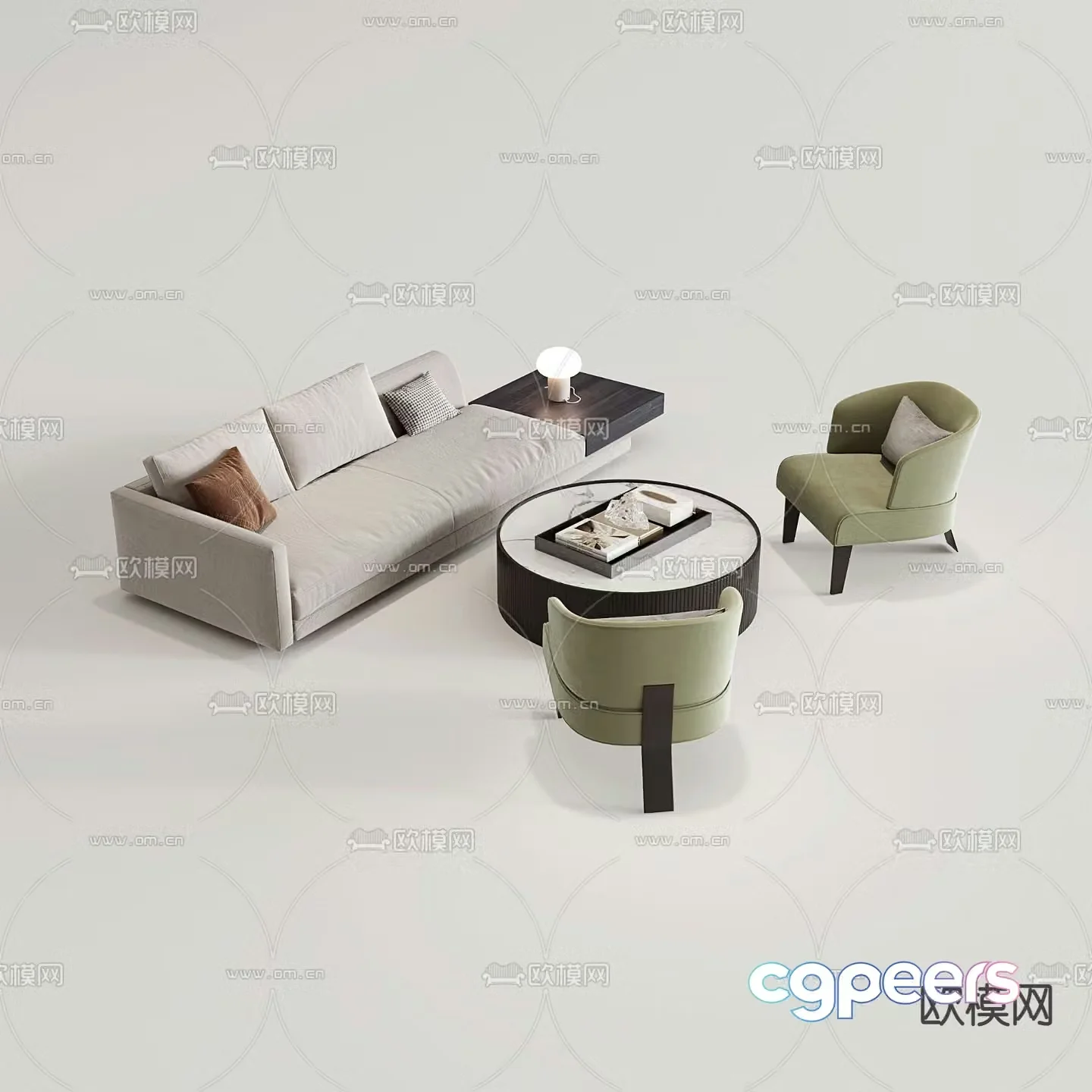Modern sectional sofa 3d model