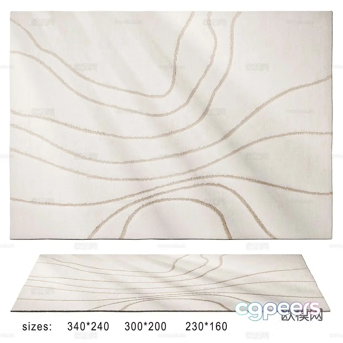New Chinese Bahia wool carpet 3d model