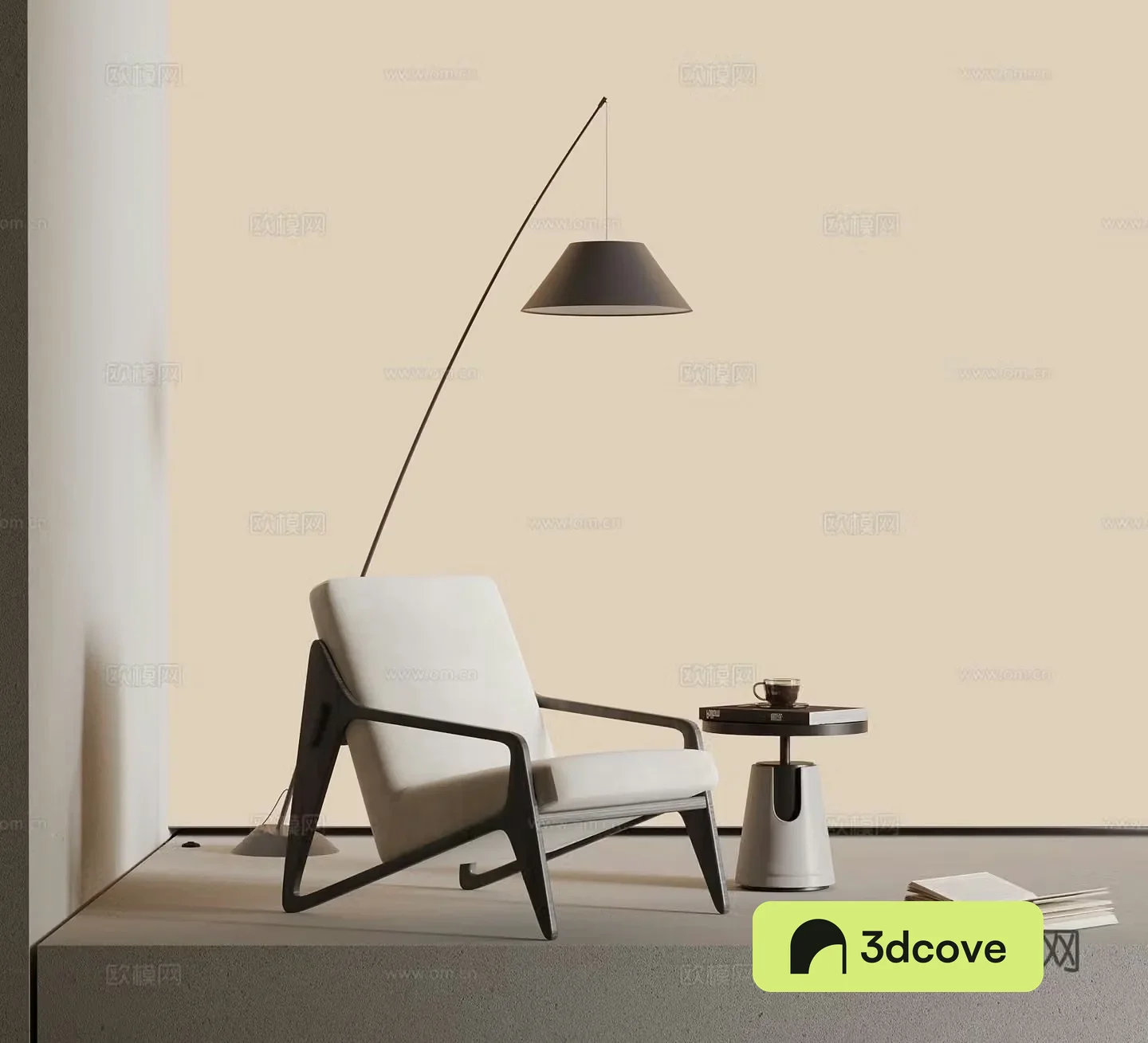 Modern armchair lounge chair floor lamp