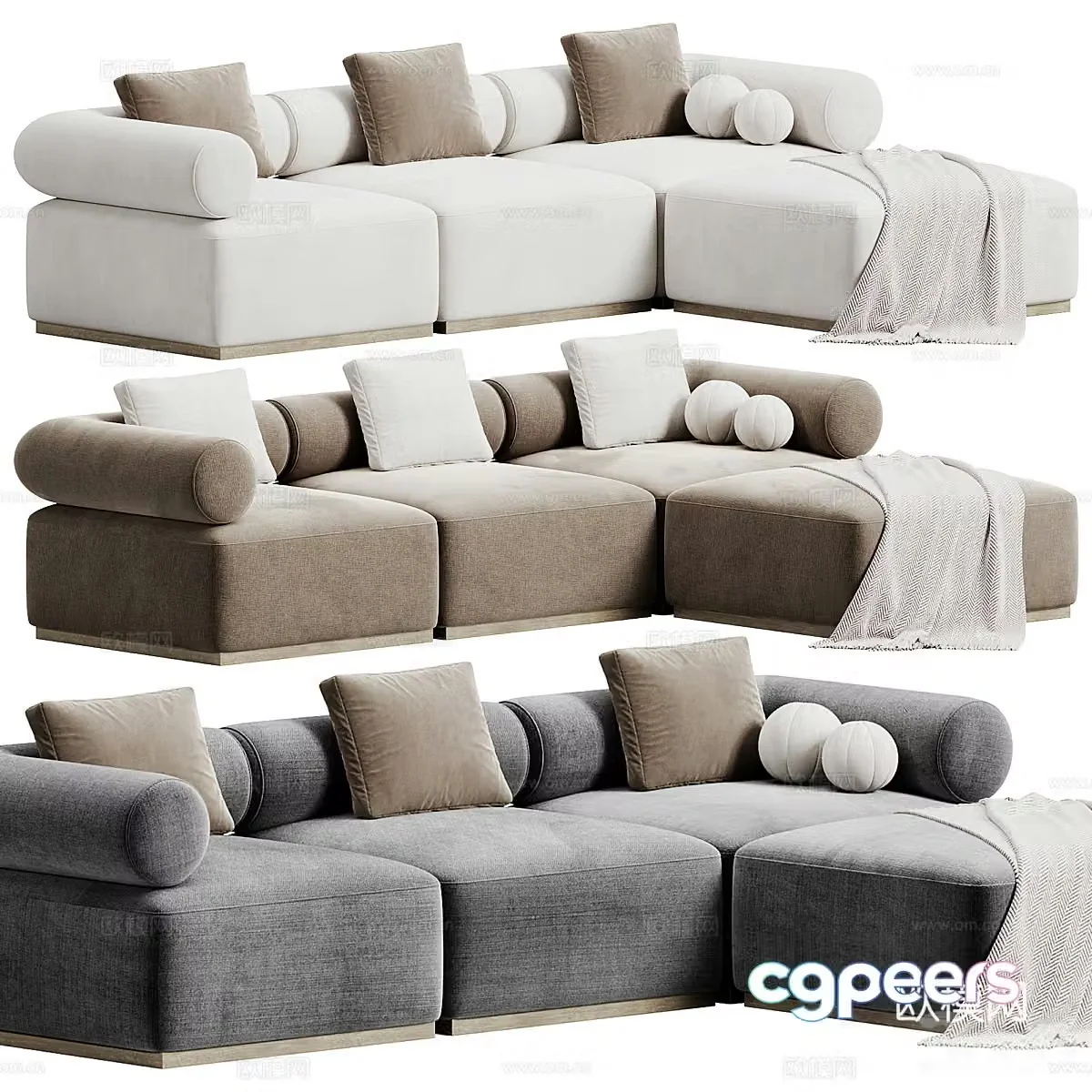 Modern Italian Cellina Combination Sofa 3D Model