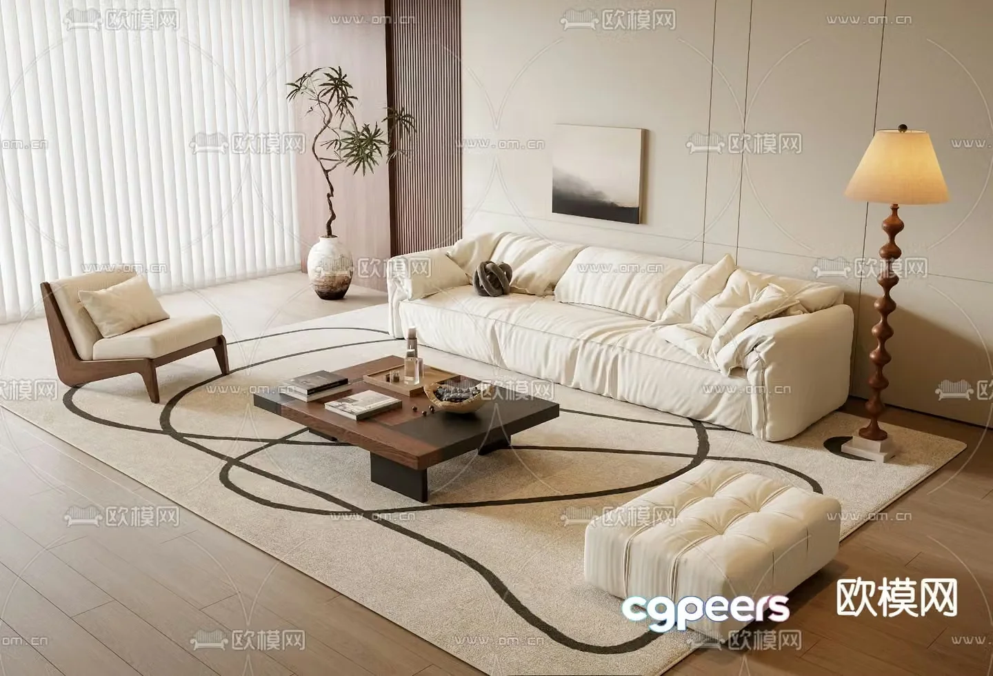 Medieval style modular sofa 3D model