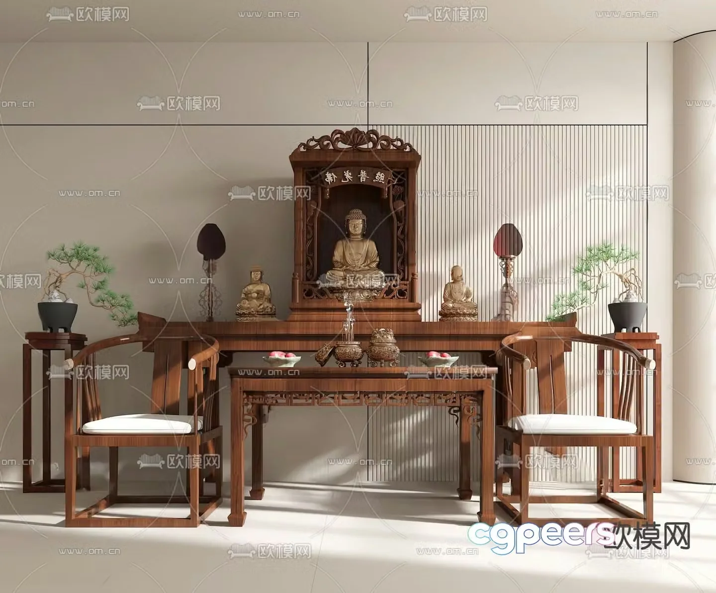 Chinese style Buddha altar Buddha niche shrine god cabinet 3d model