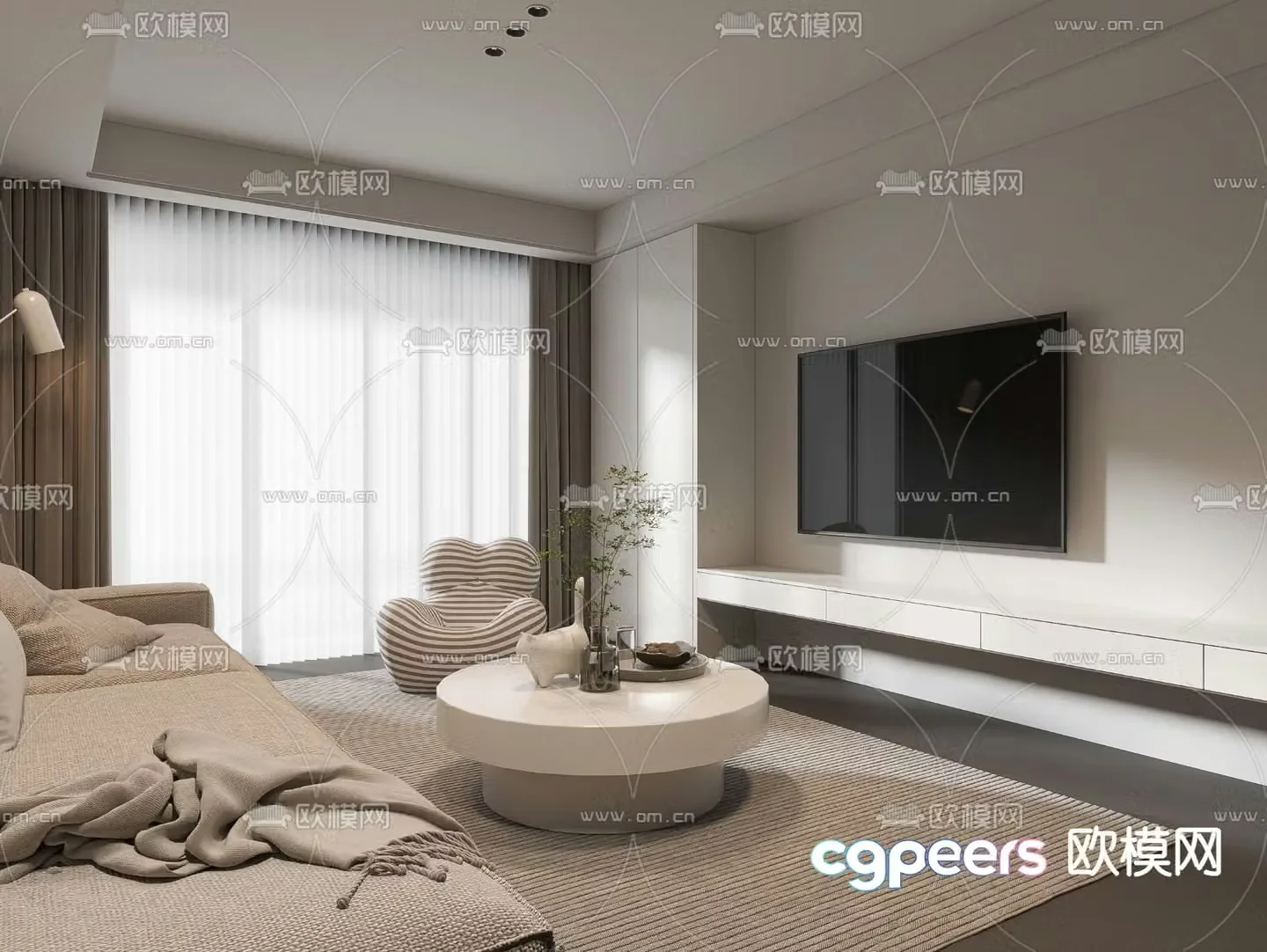 Modern living room 3d model