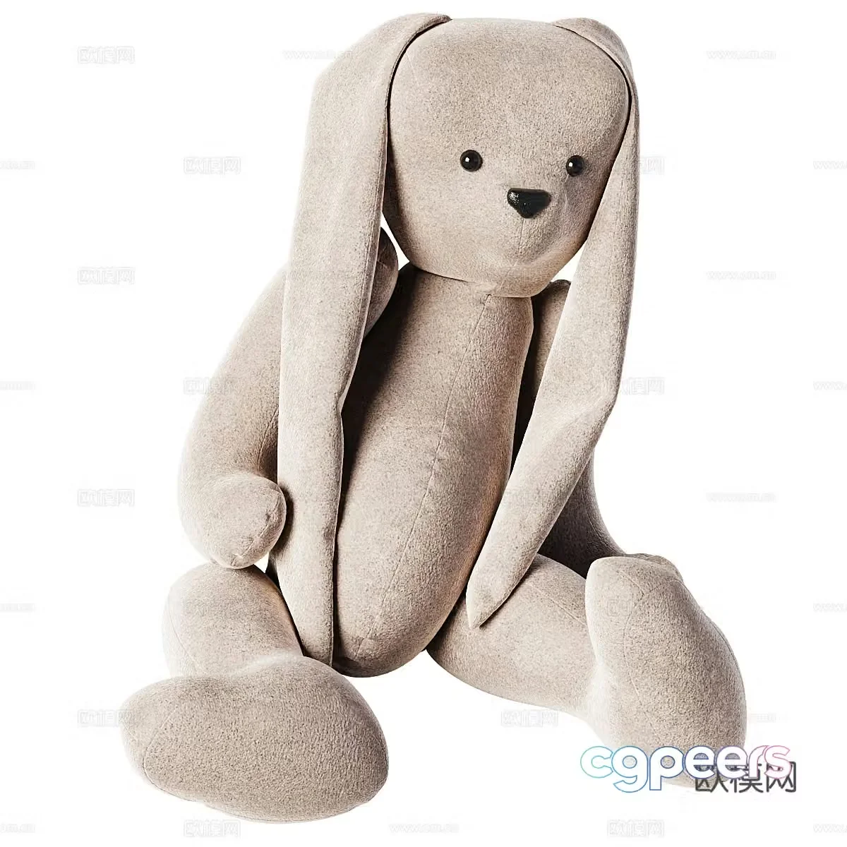 Modern cream style toy plush rabbit 3d model