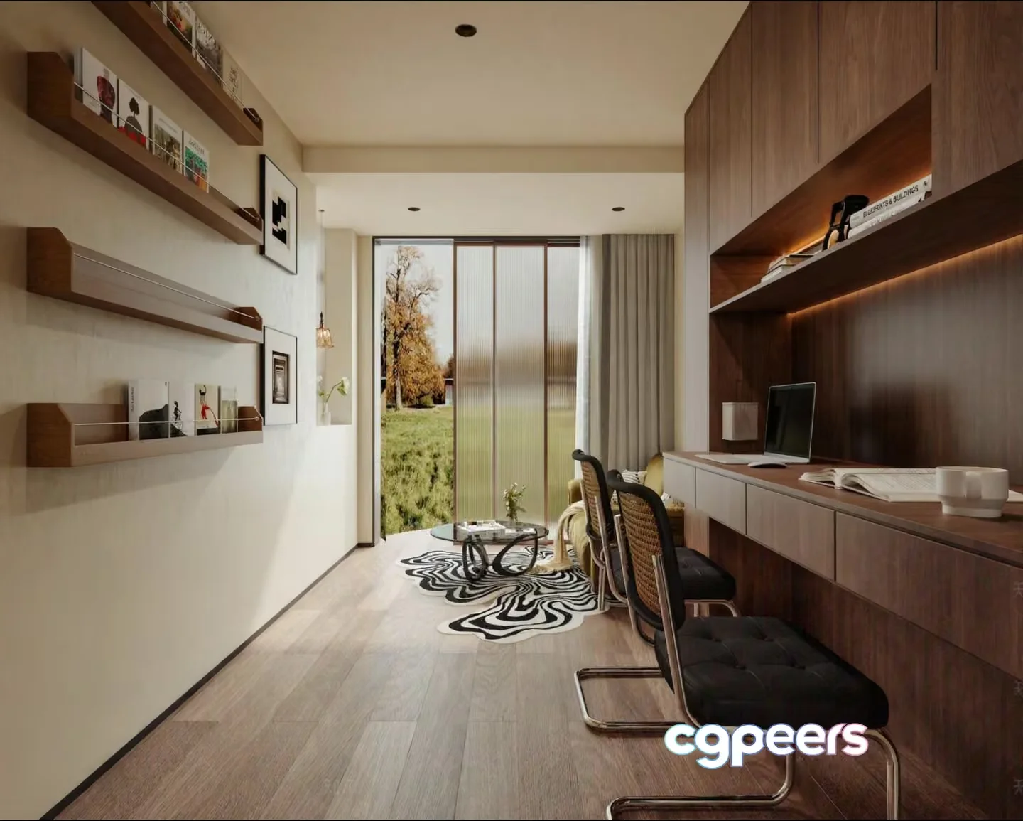 Modern Home Office 3D Model – 18037 – VRAY Render