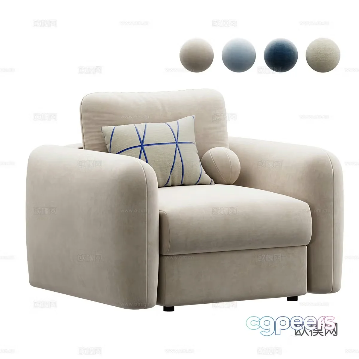 Modern Polan modular casual sofa 3d model