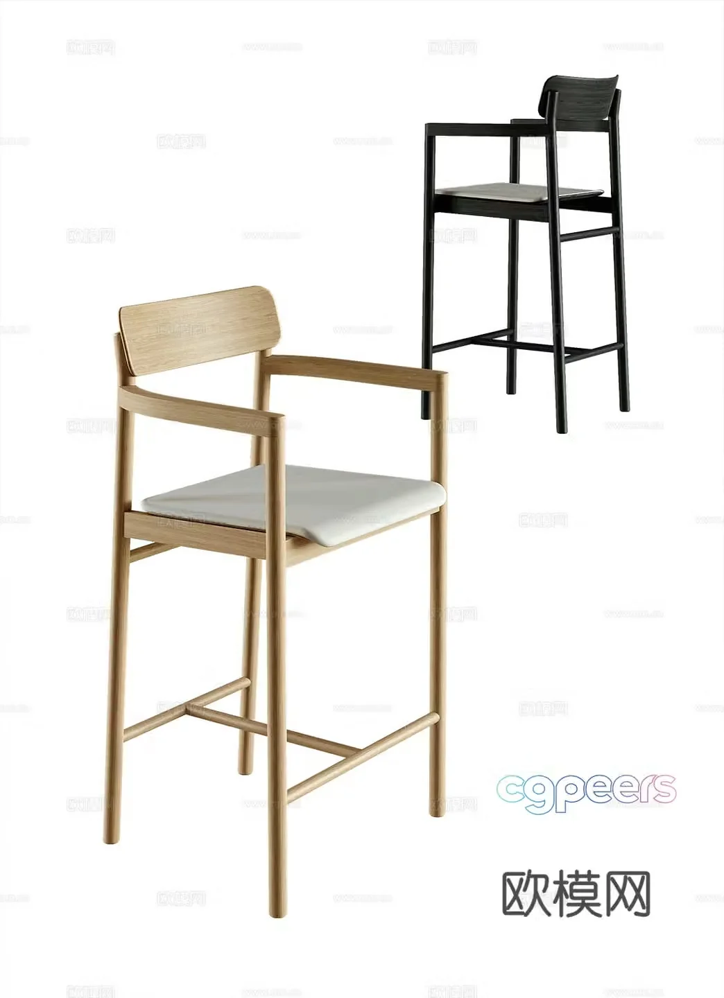 Modern bar stool bar stool 3d model