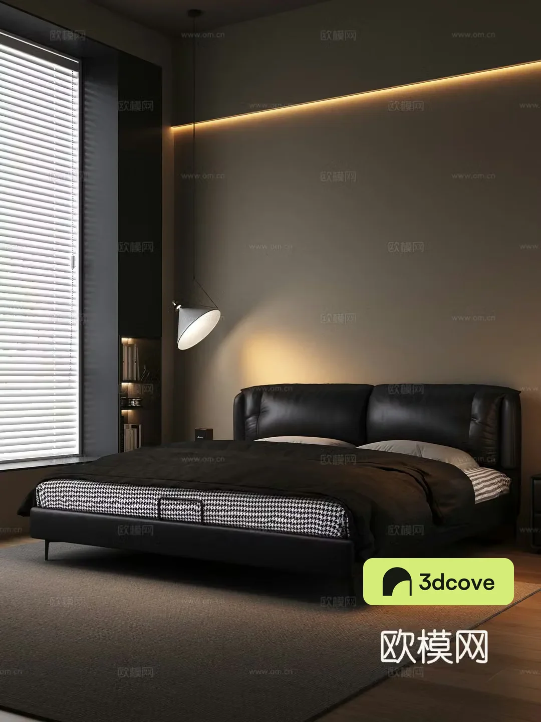 Italian minimalist double bed