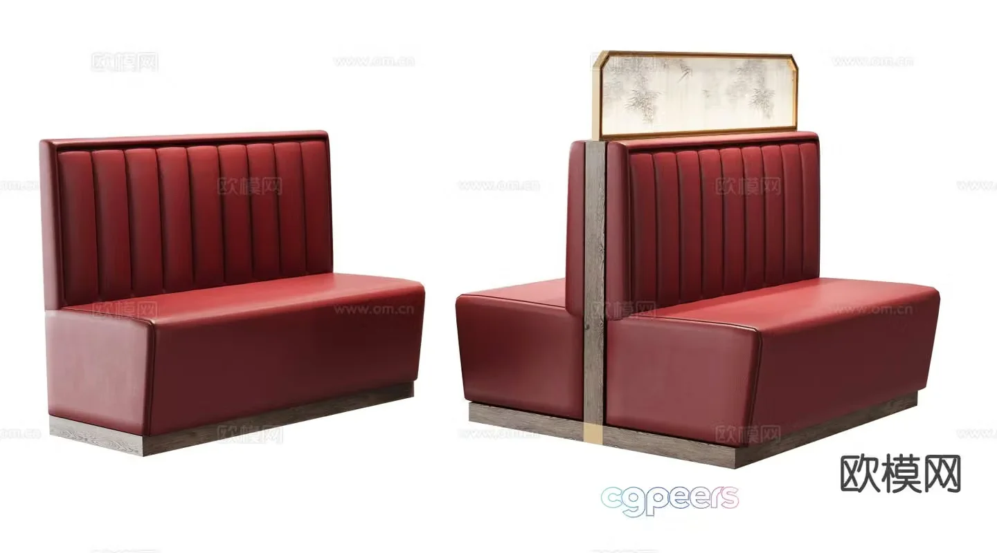 Modern booth sofa booth sofa 3D model