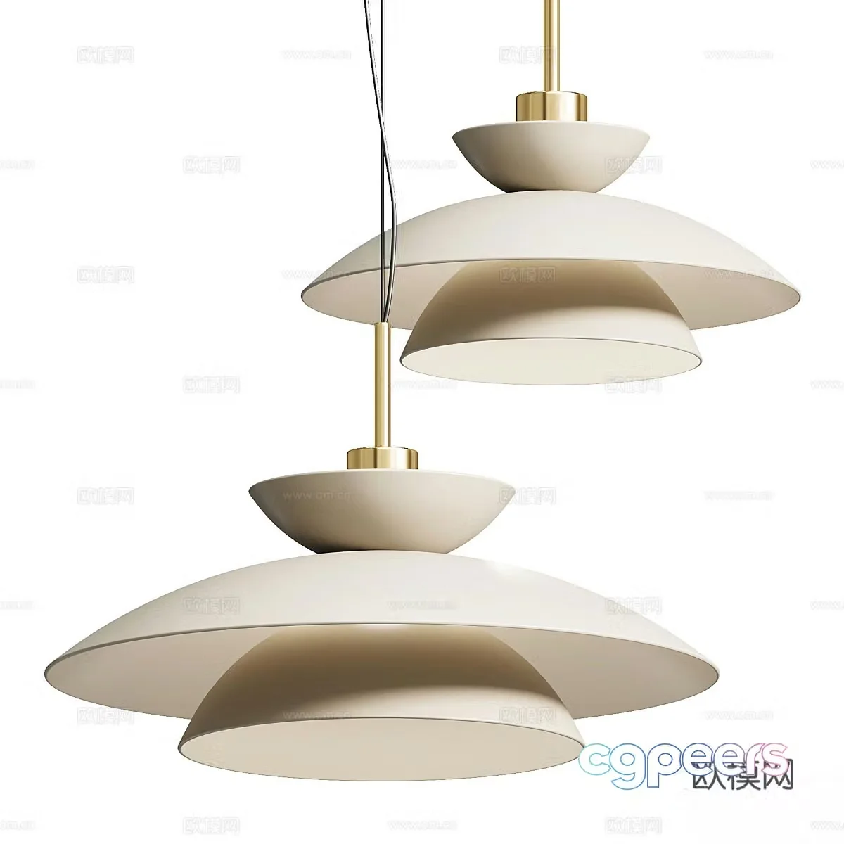 New Chinese style decorative chandelier 3D model