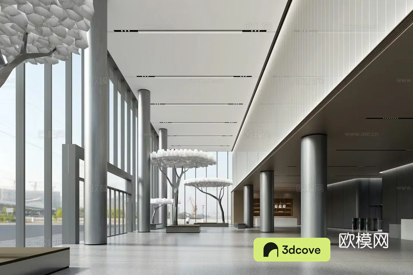 Modern office lobby