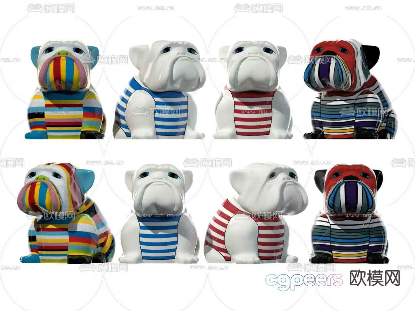 Modern cartoon dog doll ornaments 3D model